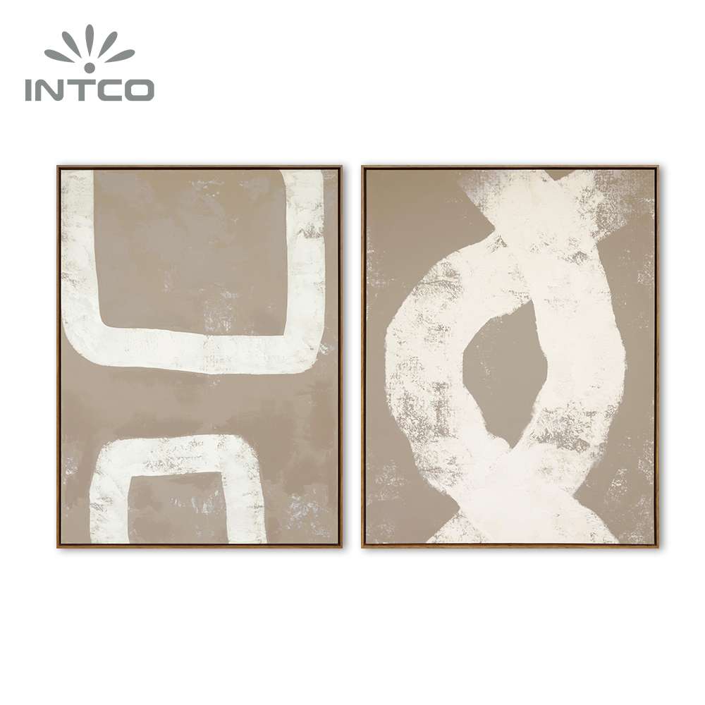 Intco abstract embellished canvas wall art set of 2